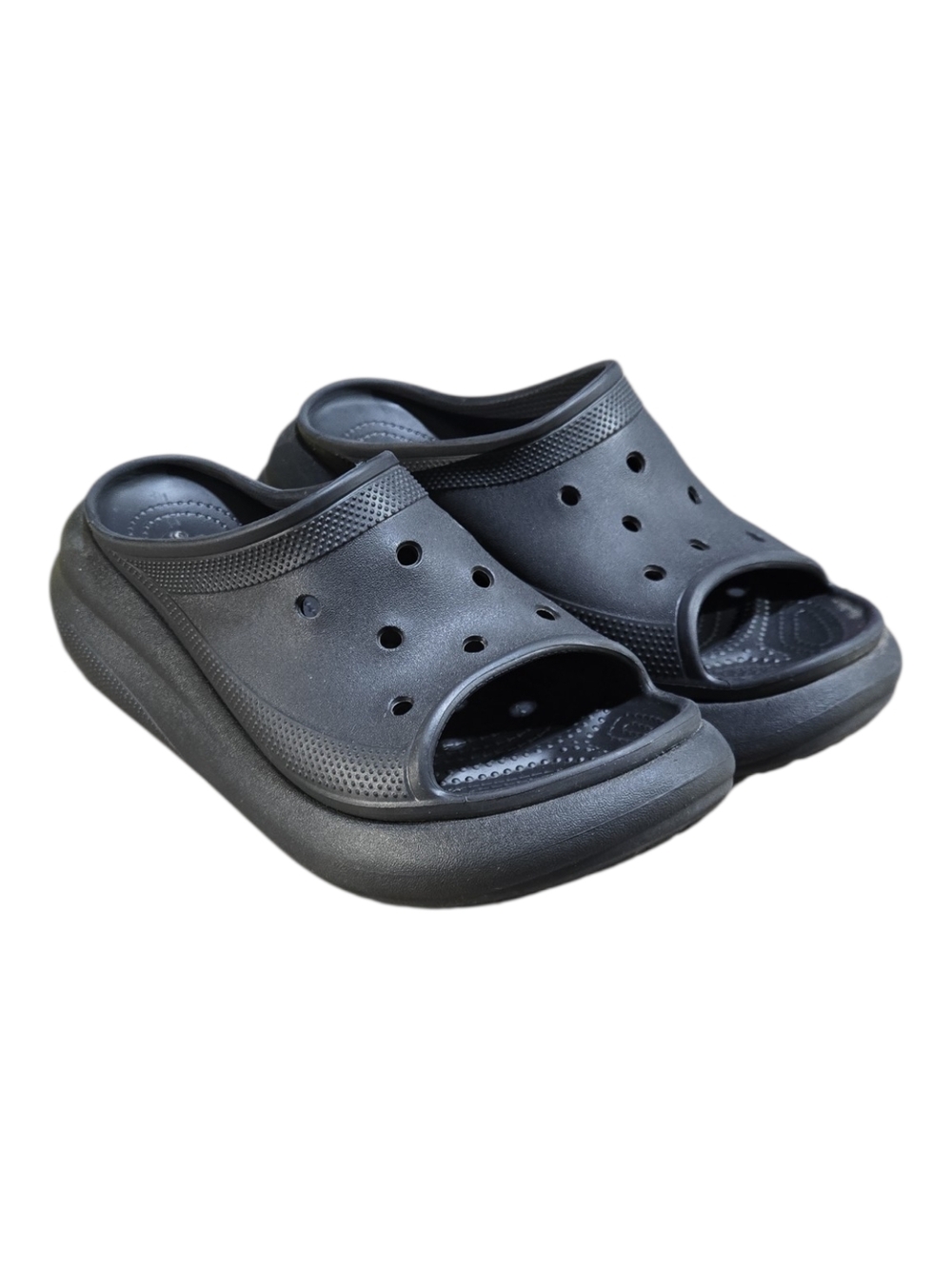 Crocs Classic Crush Slide Sandals Women's Size 9 Men's Size 7 Black